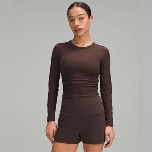 Lululemon all it takes ribbed nulu longsleeve SIZE 2 NWT ESPRESSO